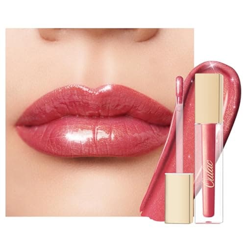 Image of Oulac Coral Shimmer Liquid Lipstick High-Shine Glitter Lip Gloss for Women Shimmer Non-Sticky Glossy Finish Liquid Lipstick Hydrating Lip Gloss Fuller-looking Lip Makeup Vegan & Cruelty-Free 15