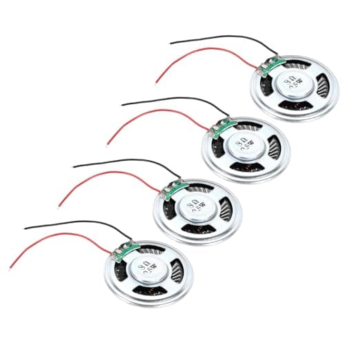 Image of sourcing map 4 Pcs 0.5W 8 Ohm Small Speakers Metal Shell Round Internal Micro Magnet Speaker for Mini Speakers DVD EVD Multimedia Mobile Portable Advertising Machine