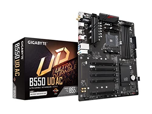 Image of Gigabyte B550 UD AC (AM4/ AMD/ B550/ ATX/Dual M.2/ SATA 6Gb/s/USB 3.2 Gen 2/ Intel 802.11a/b/g/n/ac/Realtek GbE LAN/PCIe 4.0/Motherboard)