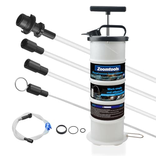 Image of Zoomtools 6.5L Manual Vacuum Oil Pump Fluid Extractor Suction Pump for Oil, Petrol & Fuel Transfer, Includes 4 Tubes, Suitable for Cars, Motorbikes & Marine Engines