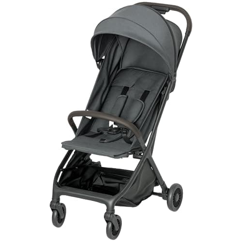 Image of AIYAPLAY Baby Stroller, Lightweight & Compact Foldable Travel Pushchair with Adjustable Seat, 5-Point Harness, Canopy, All Wheels Suspension, Storage Basket, Suitable from Birth to 3 Years, Dark Grey
