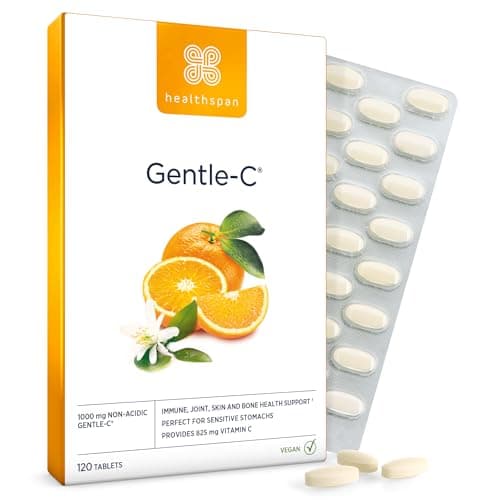 Image of Healthspan Gentle Vitamin C 1,000mg | 120 Tablets | 1,000% NRV | Stomach Friendly Calcium Ascorbate | Immune & Joint Health | Vegan