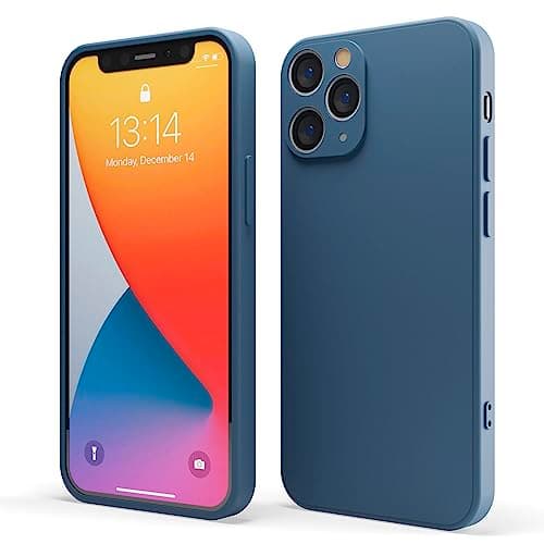 Image of Red Ember Shockproof Case for iPhone, Ultra Slim Protective Liquid Silicone Matte Finish Phone Case with Soft Anti-Scratch Microfiber Lining (Blue, iPhone 11 Pro)