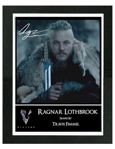 Image of Vikings Ragnar Lothbrook/Travis Fimmel Signed Autograph Photo Print Poster Mounted Wall Art (10x12) Actor Artwork for Home & Office Decor Gift