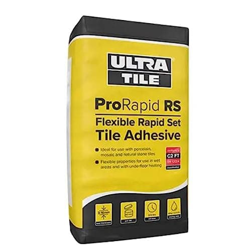Image of Go Bathrooms Ultra Tile Pro Rapid RS Flexible Rapid Set Tile Adhesive | Wall & Floor Adhesive | 20KG Tile Adhesive | Grey