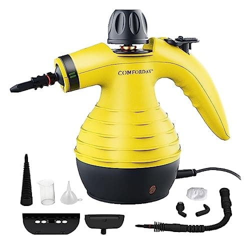 Image of Comforday Steam Cleaner handheld with 9-Piece Accessories, Perfect for Stain Removal, Curtains, Car Seats, Floor, Bathroom, hand held steamer for cleaning, steam cleaners for the home multi purpose