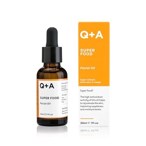 Image of Q+A Super Food Facial Oil (30ml), Natural Vitamin-Rich Face Oil with Jojoba, Vitamin E Oil for Skin, Deeply Nourishes and Hydrates Dry, Sensitive, and Normal Skin, Boosts Skin Radiance and Glow