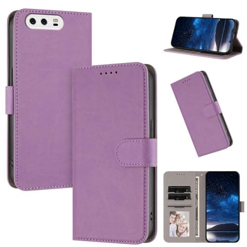 Image of Rfvzubemok Compatible with Huawei P10 (2017),Compatible with Huawei P10 (2017) Flip Kickstand Magnetic Closure Wallet Phone Case Purple