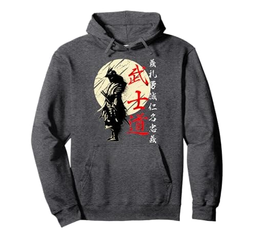 Image of Samurai Japan Warrior Kanji Bushido Code Pullover Hoodie