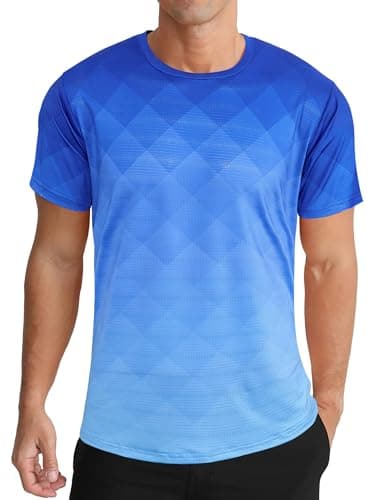 Image of APTRO Men’s T-Shirts Gym T Shirts for Men Moisture Wicking Athletic Breathable Running Tops Quick Dry Short Sleeve T-Shirt Deep Ocean L