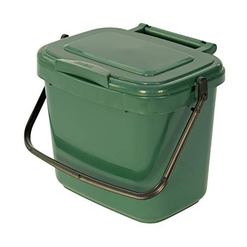 Image of 5L Green Plastic Kitchen Compost Caddy/Food Bin for Food Waste Recycling - 5 Litre