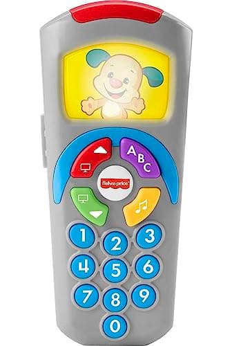 Image of Fisher-Price Baby Learning Toy Laugh & Learn Puppy’s Remote Pretend TV Control with Music & Lights for Infants Ages 6+ Months​