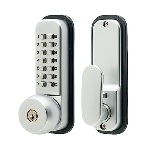 Image of Sterling S2240 Digital Door with 14Push Button and Hold Back Function with Key Over Ride Satin Chrome