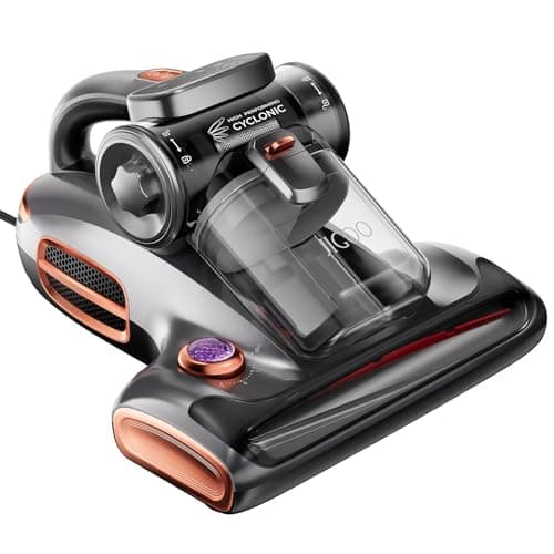 Image of JIGOO T600 Mattress Vacuum Cleaner with UV Light, 700W/15kPa Hot Air & 99.9% Allergen Removal, 60°C Sanitization for Beds/Sofas/Carpets, Air Purification-Aroma Negative Ion