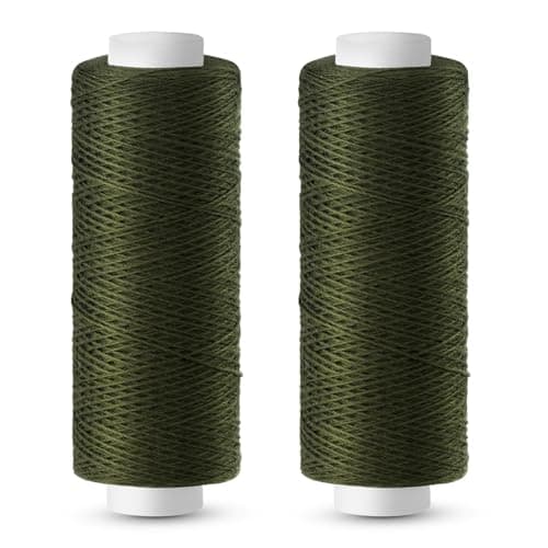 Image of Easusy Army Green Thread, 2 Pcs 200 Yards All Purpose Strong Thread for Hand Sewing, Sewing Machine, Hand Stitching, Embroidery