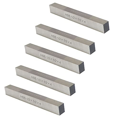 Image of PRAZTECH HSS 1/2" x 1/2" x 4" Square Lathe Turning Tool Bit Blanks - High Speed Steel Rectangular Fly Cutter Mill Blank