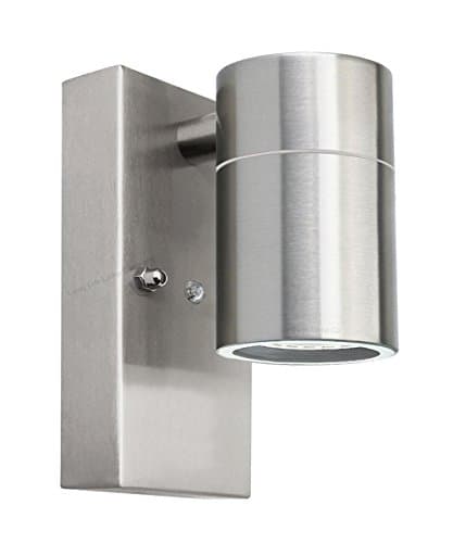 Image of Long Life Lamp Company Single Outdoor Wall Light Dusk Till Dawn Sensor Stainless Steel Finish IP65 ZLC088