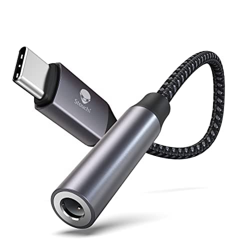 Image of Stouchi USB C to 3.5mm Female Adapter, Type C Headphone Audio Jack Cable Cord Hi-Fi Dongle for iPhone 16, Pixel 9 8 7 Pro, Galaxy S24 S23 S22 Ultra Z Flip 5 Note20, 2024 iPad Pro Grey