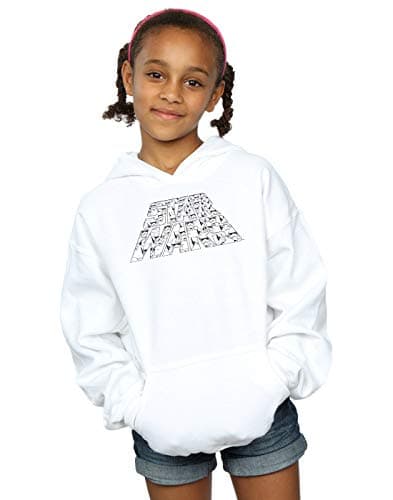 Image of Absolute Cult Star Wars The Rise Of Skywalker Trooper Filled Logo Girls Hoodie White 5-6 Years