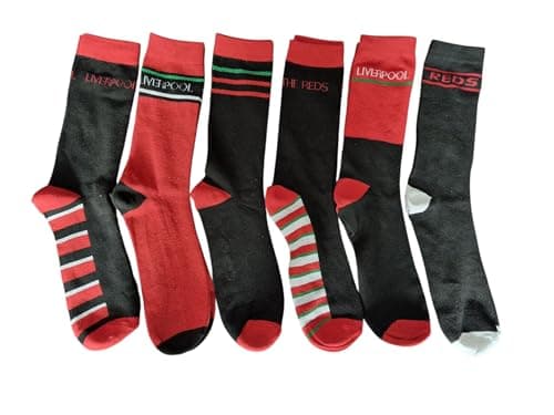 Image of MENS LIVERPOOL 6 PACK SOCKS, shoe size is 6 to 11