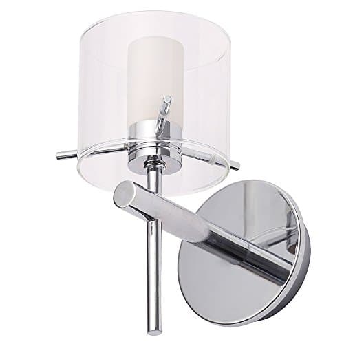 Image of LITECRAFT Lincoln Wall Light Bathroom 1 Arm with Clear Glass Shade - Polished Chrome