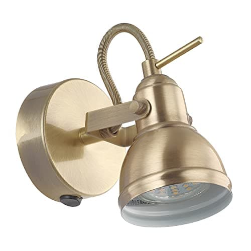 Image of Happy Homewares Unique Industrial Designed Antique Brass Wall Spot Light with Switch