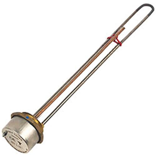 Image of SPARES2GO 27" Incoloy Hard Hot Water Immersion Heater Boiler Element + Copper Pocket + Thermostat