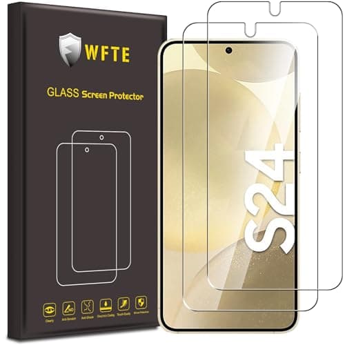 Image of WFTE [2-Pack] Screen Protector for Samsung Galaxy S24 5G/S25 5G,Anti-Scratch,High Transparency,Anti-fingerprint,Bubble-Free,Dust-Free Premium Screen Protector Tempered Glass For Samsung S24 5G