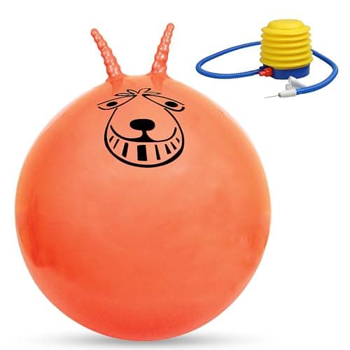 Image of Denny International Large Retro Space Hopper Exercise Play Toy Ball Indoor Outdoor With Pump Adult Kids Party Game 80cm