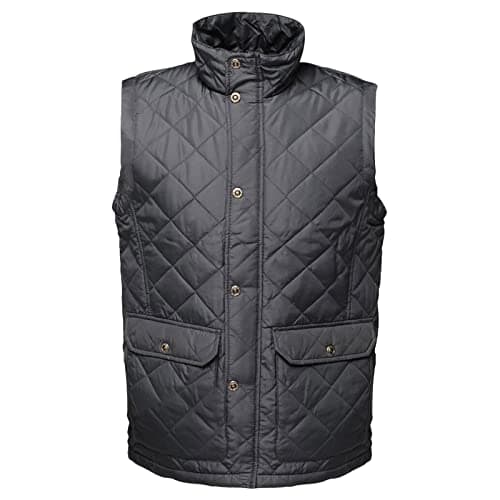 Image of Regatta Men's Tyler Insulated Waterproof Bodywarmer Plain Turtleneck Sleeveless Outdoor Gilet - Perfect for Walking, Hiking & Camping