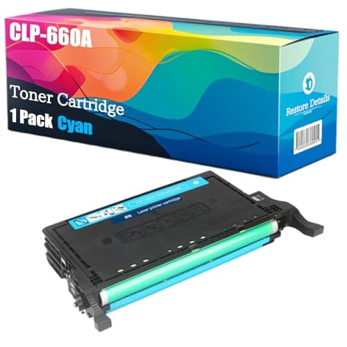 Image of High Yield CLP-660A CLP-K660A CLP-C660A CLP-M660A CLP-Y660A Toner Cartridge Compatible for Samsung CLP-610ND CLP-660N CLP-660ND CLP-661 Printer, Unleash High-Definition Printing (Cyan)