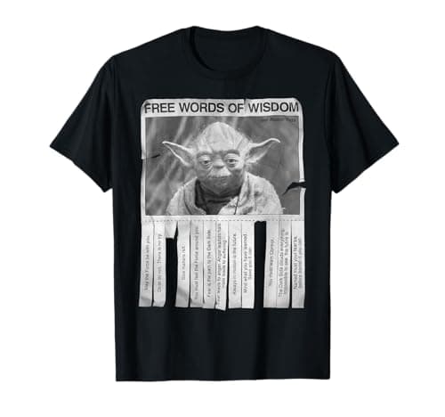 Image of Star Wars Yoda Poster Words Of Wisdom Graphic T-Shirt T-Shirt