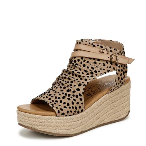 Image of Blowfish Malibu Womens Lacey-C-Rope Wedge Sandal, Leopard, UK 7