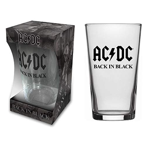 Image of ACDC Back in Black Pint Beer Glass (rz)