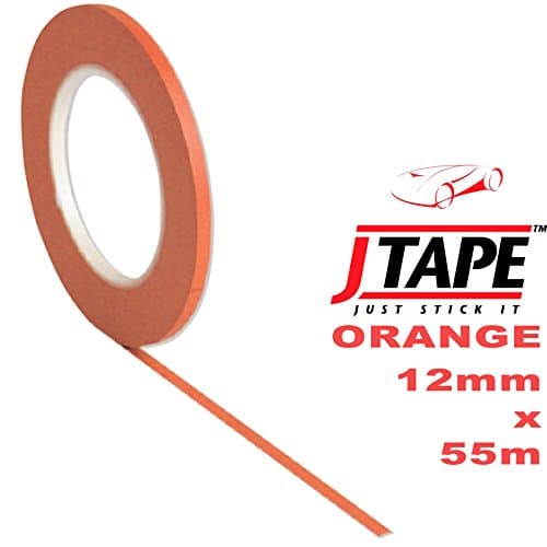 Image of JTape 1111.1255 ORANGE Fine Line Masking tape Detailing Heat Resistant 150�C width: 12mm Highly Designed For Long Straight Lines Automotive Paint Bodywork Masking Tape 55 Metre Long