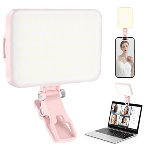 Image of ALTSON 60 LED Portable Selfie Light Video Conference Lighting with Clip & Camera Tripod Adapter Rechargeable 2200mAh CRI 97+, 9 Light Modes for Phone iPhone Webcam Laptop Photo Makeup