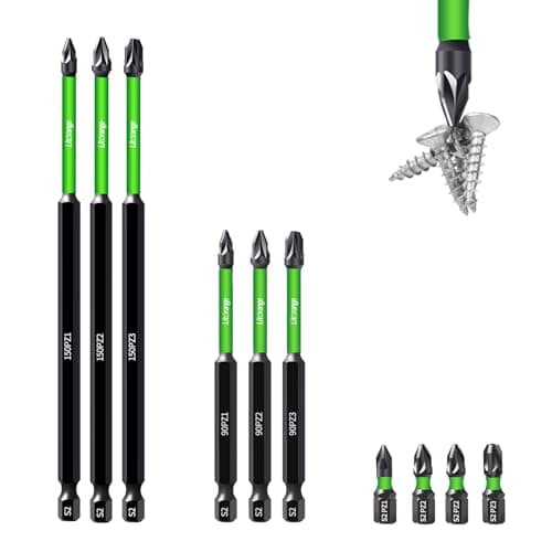 Image of Litorange 10Pcs PZ1 PZ2 PZ3 Magnetic Impact Driver Bits, S2 Steel Long Pozidriv Screwdriver Bit Set 150 mm 90 mm 25 mm