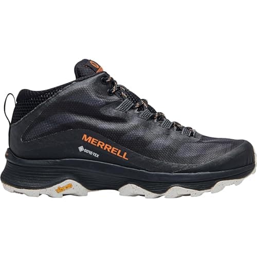 Image of Merrell Moab Speed Mid GTX-Black/Asphalt, Men's Trainers, Black/White, 7.5 UK