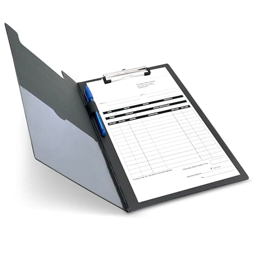 Image of Rapesco VFDCB0B3 Foldover Clipboard with Pocket, A4+, Black