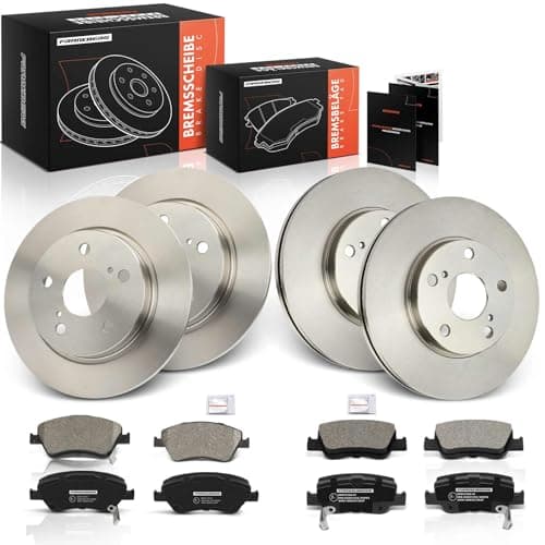Image of Frankberg Brake Kit incl. 4x Brake Disc + 8x Brake Pad Front Rear Compatible with A.u.r.i.s E15 2007-2012 Replace# 0446602280, 0446502200