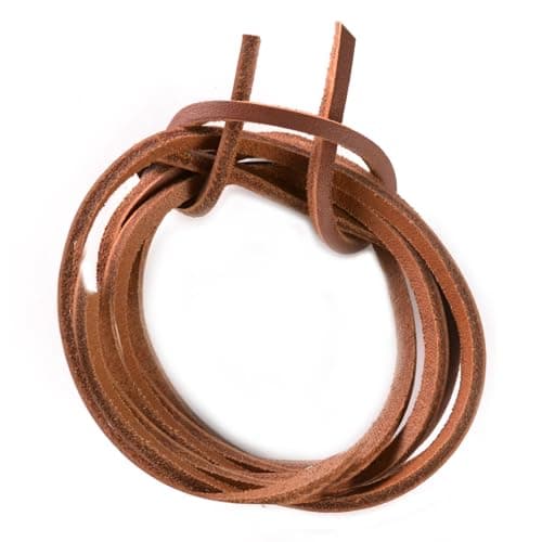 Image of Shoe String UK Laces hand tagged to length 1 pair 1 Pair of 120cm Brown Leather Shoe Laces for Deck Shoes - Unisex Square Cut Shoelaces - Shoe Lace for Men and Women
