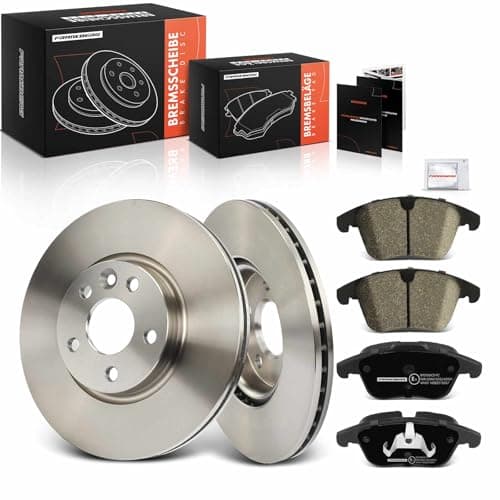 Image of Frankberg Brake Kit incl. 2x Brake Disc + 4x Brake Pad Front Compatible with Galaxy WA6 S-Max WA6 V60 I 155 V70 III 135 Replace# 6G912C375F1B
