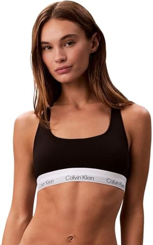 Image of Calvin Klein Women’s Unlined Bralette with Logo Band, Black (Black(Ub1)), L