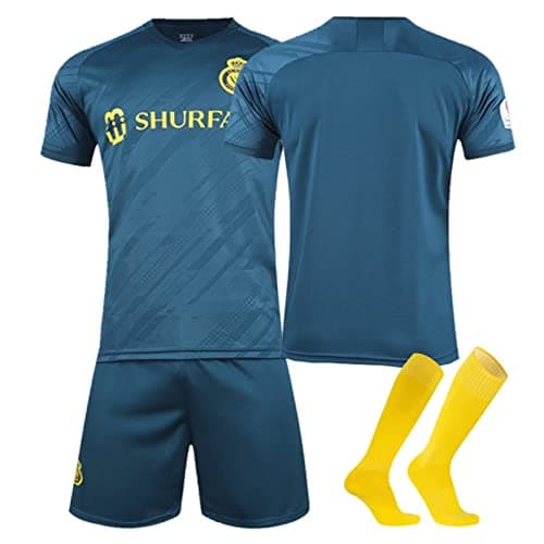 Image of Men's Soccer Jersey Outdoor Clothing, 2022/23 Home Away Soccer Jerseys Activewear Football Kits Boys' Football Training Shirts Shorts and Socks Al NASSR FC Tracksuit Mens (No.7,Children 6-7 Years)