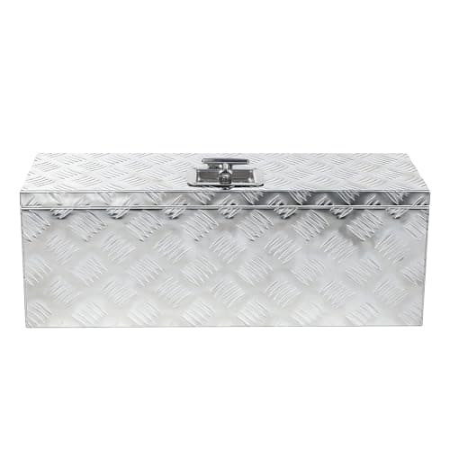 Image of Aluminium Tool Box 33L Lockable Chest 2 Keys Trailer Truck Van Locker Boxes Storage Heavy Duty Checker Plate Rubber Base Liner 25" x 9" x 9" 640mm x 230mm x 230mm Secure, Durable, and Versatile