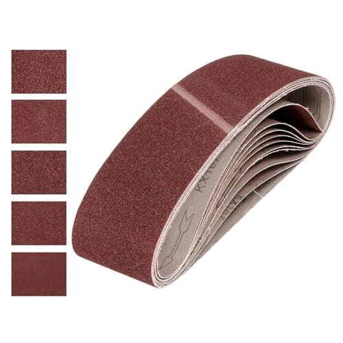 Image of sourcing map 152mm x 1220mm Sanding Belts, 10 Pcs 80/120/150/240/400 Grits Aluminum Oxide Abrasive Belt Sander File Belt for Woodworking, Metal Polishing, Knife Sharpener
