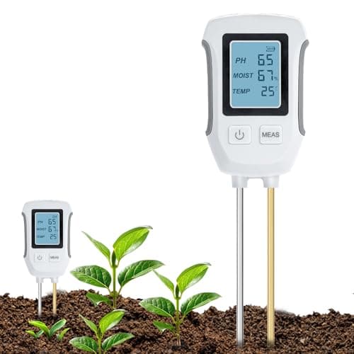 Image of Mcbazel Soil Meter,3 in 1 Digital Plant Soil Moisture Meter with PH/Moisture/Temperature for Garden,Lawn,Farming and House/Outdoor Plants