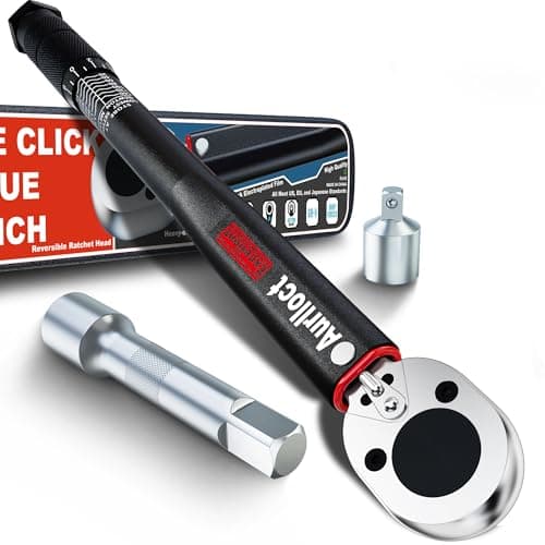 Image of Aurlloct 3/8" Drive Click Torque Wrench Set, Torque Wrench Car 10-140Nm, Including 7.5cm Extension Bar, High Precision ± 3% for Truck, Car, Tire Replacement, and Motorcycle Car Maintenance