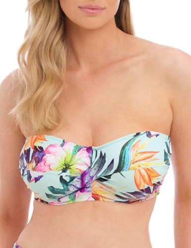 Image of Fantasie Women's Paradiso Underwire Twist Bandeau Bikini Top, Soft Mint, 34DD