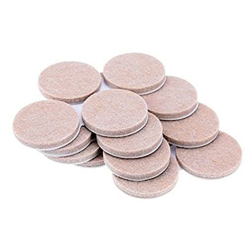 Image of Merriway BH05282 (16 Pcs) Self Adhesive Floor Furniture Protection Felt Pad Round 38mm x 4mm Thick - Set of 16 Pieces, White